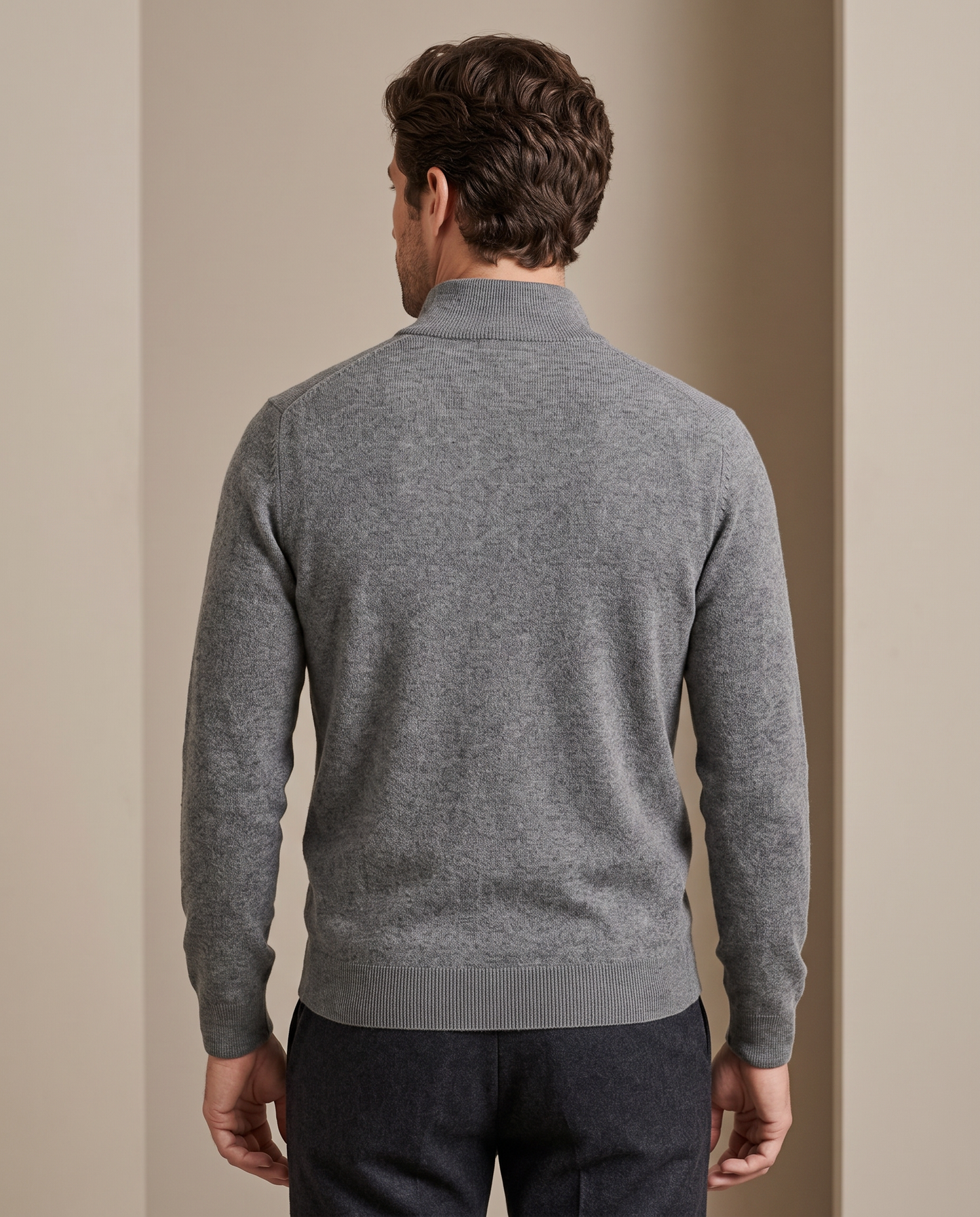 Duomos half-zip-dzemper siva - model zadnja