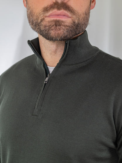 Duomos Half-Zip Džemper - maslinasta