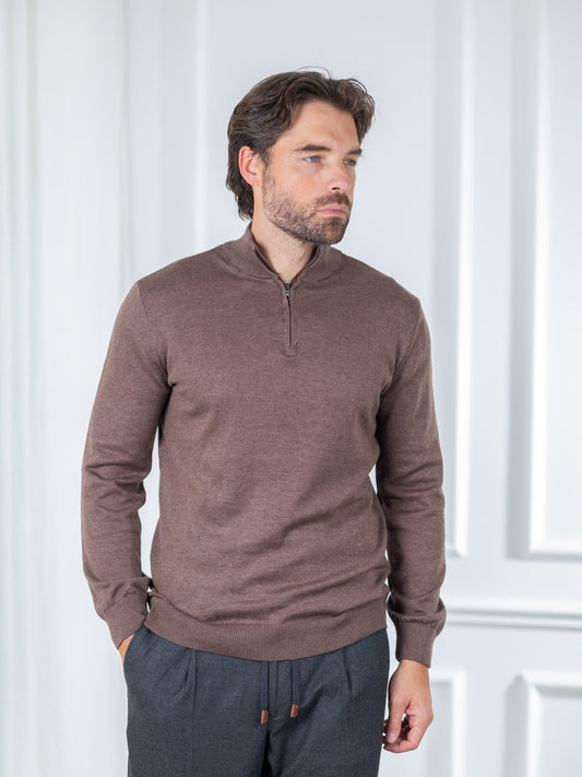 Duomos Half-Zip Džemper - braon