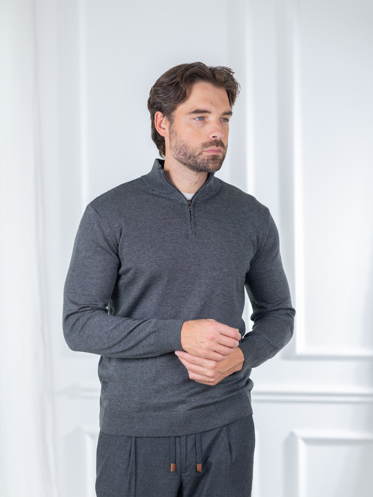 Duomos Half-Zip Džemper - siva