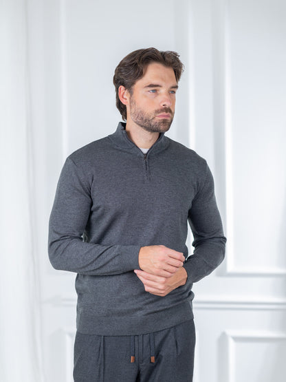 Duomos Half-Zip Džemper - siva