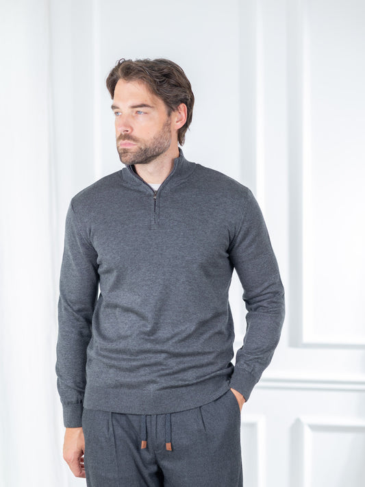 Duomos Half-Zip Džemper - siva