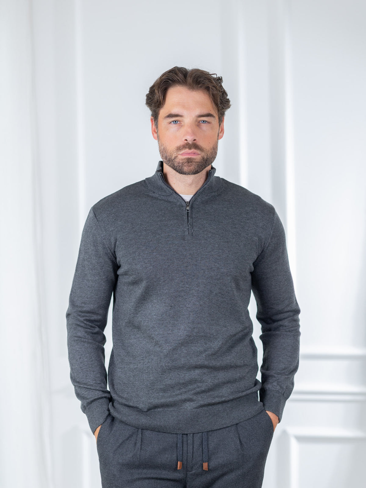 Duomos Half-Zip Džemper - siva