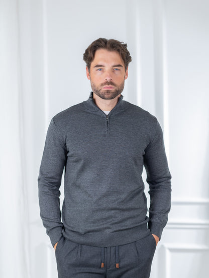 Duomos Half-Zip Džemper - siva
