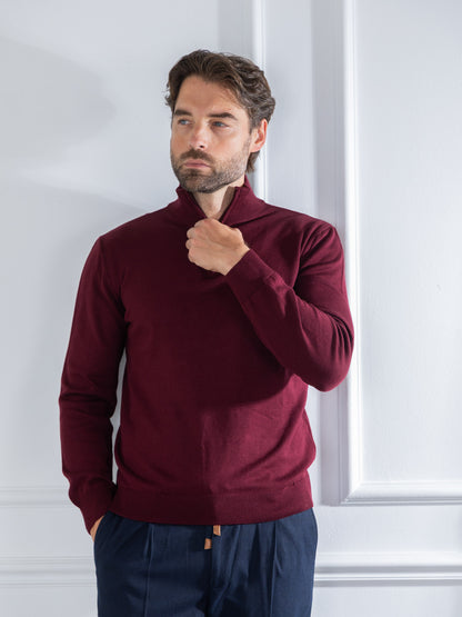 Duomos Half-Zip Džemper - bordo