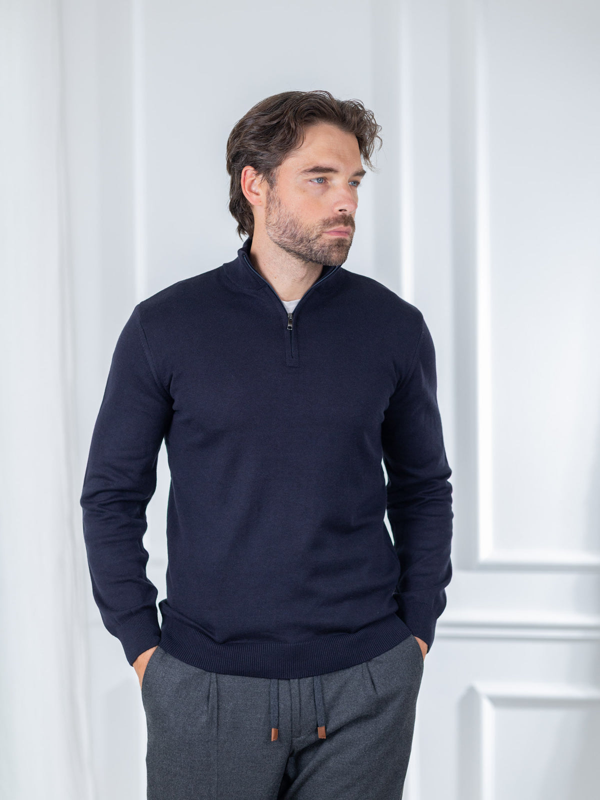 Duomos Half-Zip Džemper - teget
