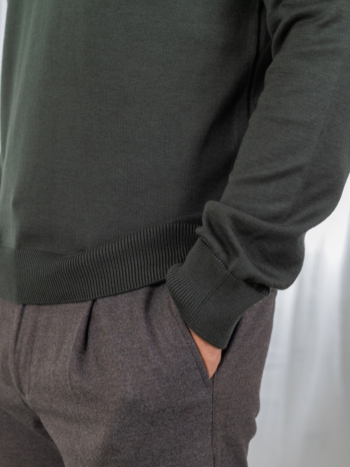 Duomos Half-Zip Džemper - maslinasta