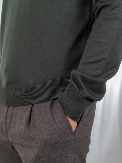 Duomos Half-Zip Džemper - maslinasta