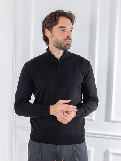 Duomos Half-Zip Džemper - crna