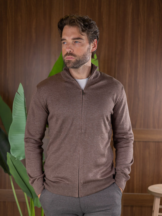 Duomos Full-Zip Džemper - braon