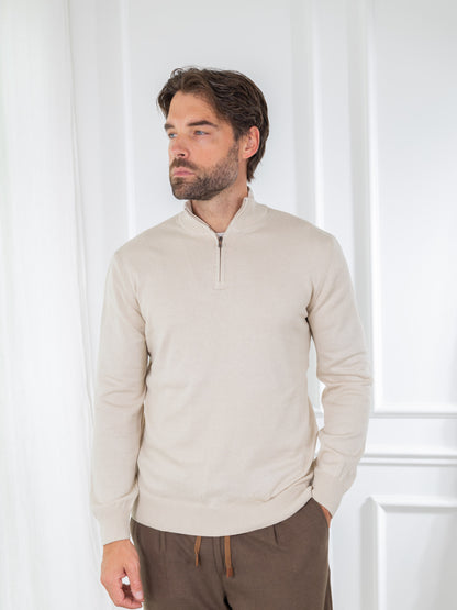 Duomos Half-Zip Džemper - bež