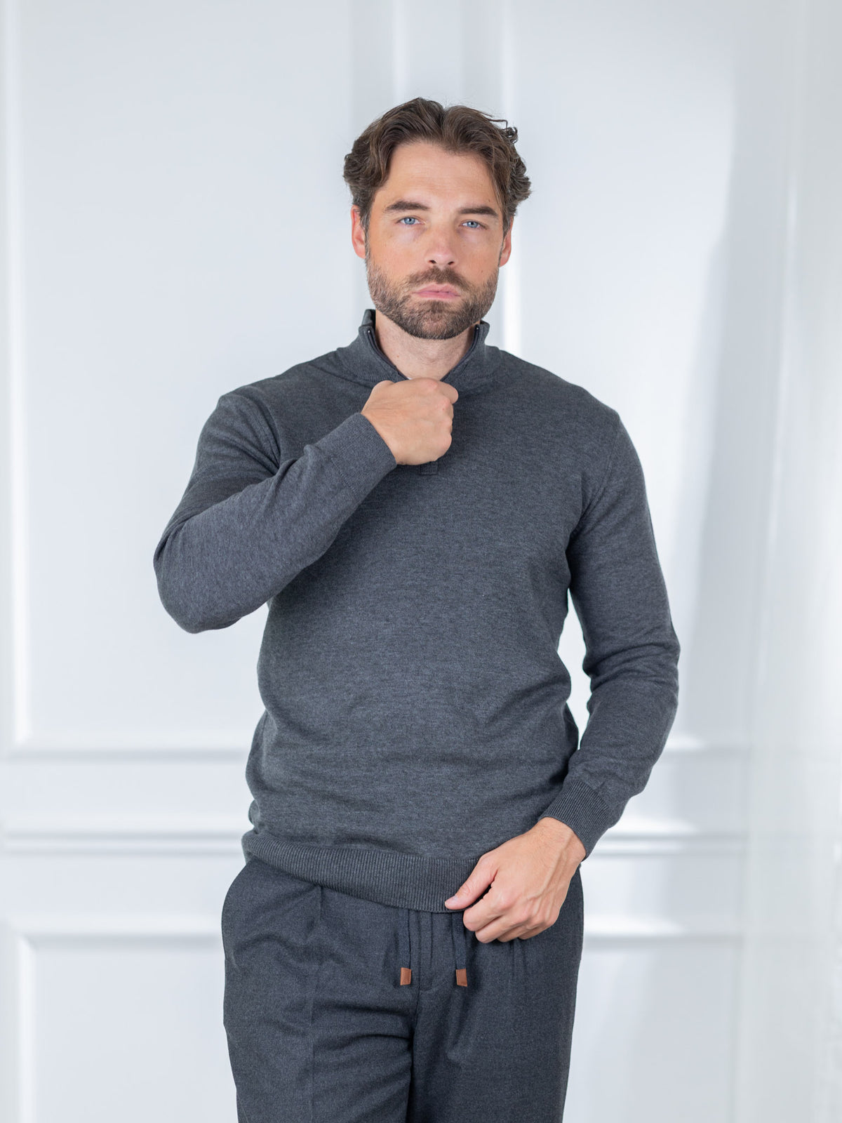 Duomos Half-Zip Džemper - siva