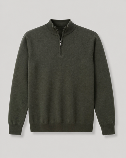 Duomos Half-Zip Džemper - maslinasta