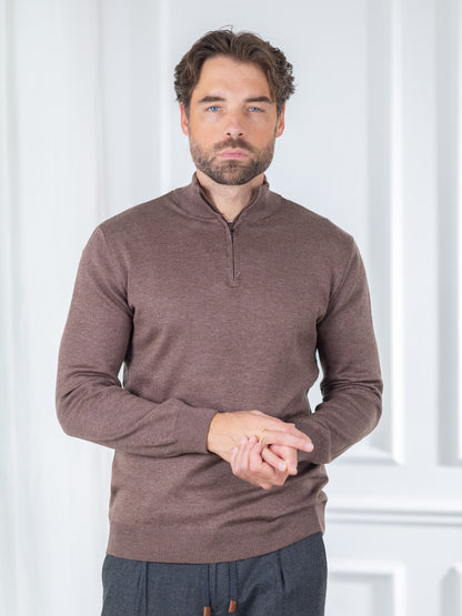 Duomos Half-Zip Džemper - braon