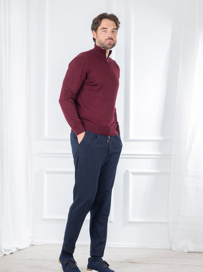 Duomos Half-Zip Džemper - bordo