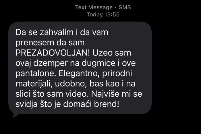 Poruka zadovoljnog kupca