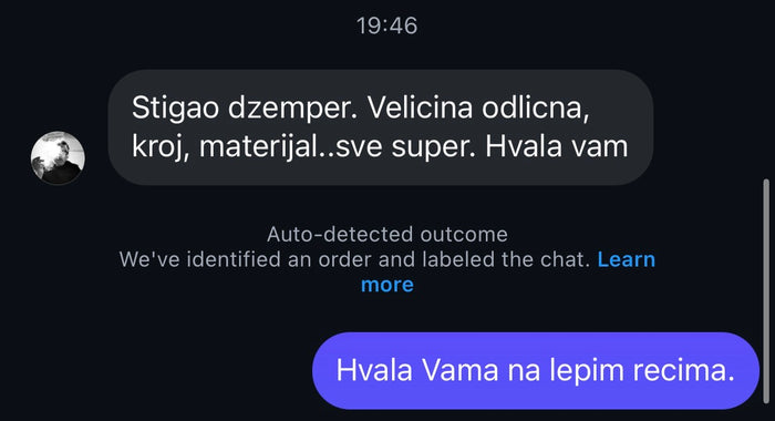 Poruka zadovoljnog kupca
