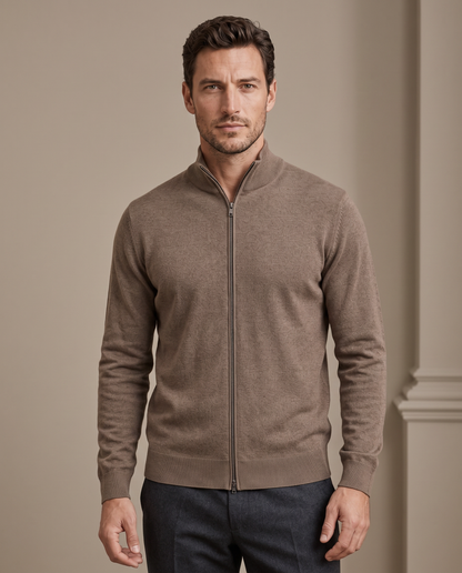 Duomos full-zip-dzemper braon - model prednja