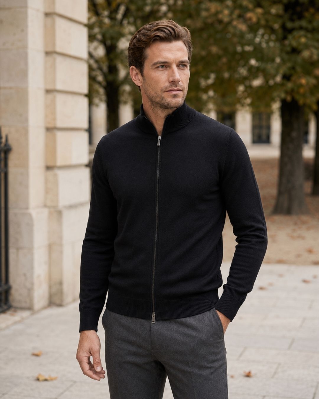 Duomos full-zip-dzemper crna - original