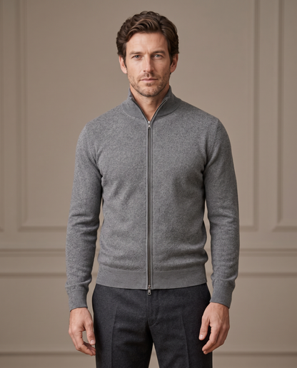 Duomos full-zip-dzemper siva - model prednja