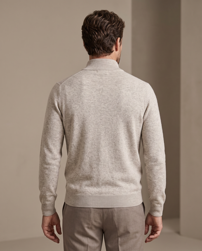 Duomos half-zip-dzemper bež - model zadnja