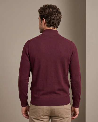 Duomos half-zip-dzemper bordo - model zadnja