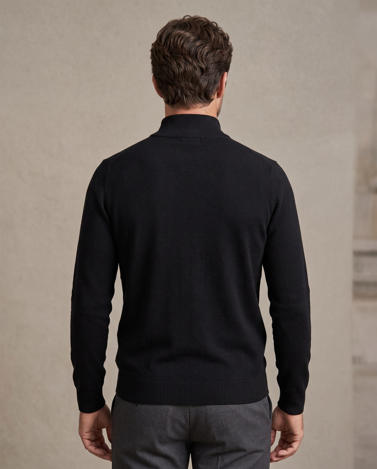 Duomos half-zip-dzemper crna - model zadnja