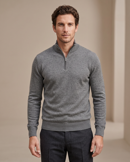 Duomos half-zip-dzemper siva - model prednja