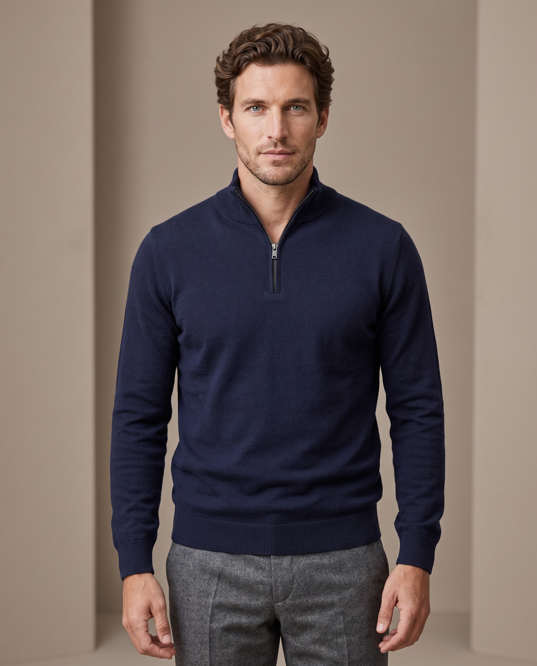 Duomos half-zip-dzemper teget - model prednja